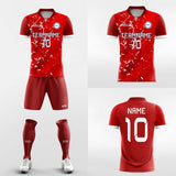 red short soccer jersey kit
