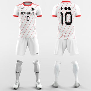 red striped soccer jersey kit