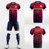 red sublimated short sleeve jersey kit