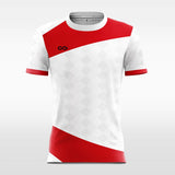 red sublimated short soccer jersey