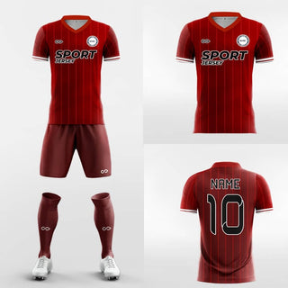 red sublimated soccer jersey kit