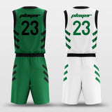 Reversible basketball jersey green and white