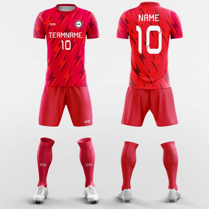 solid red soccer jersey set