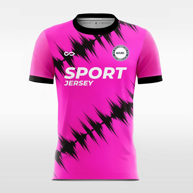 : Custom Pink Mesh Football Jersey for Women Girls