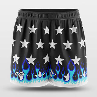 spark blue and black shorts