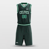 Spider - Custom Sublimated Basketball Uniform Set Dark Green