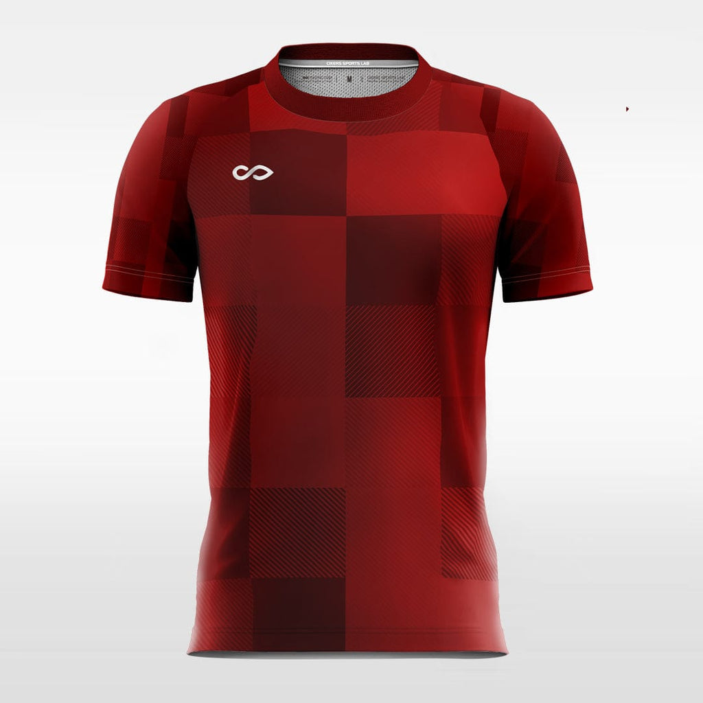 red jersey soccer plaid