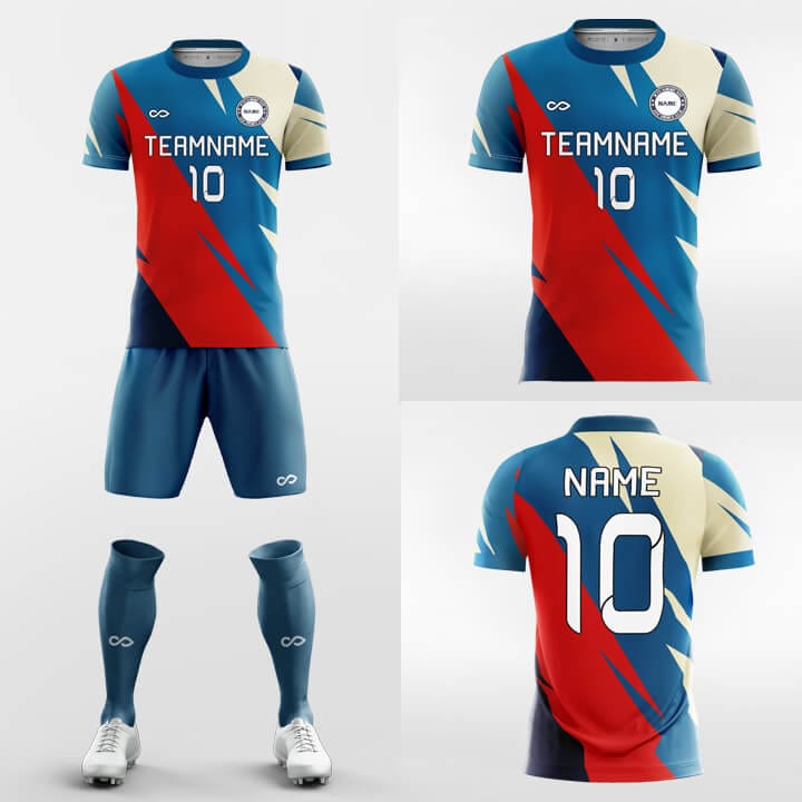 tricolor soccer jersey kit