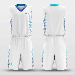 white and blue basketball jersey kit