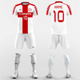 white and red soccer jersey
