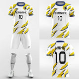 white and yellow soccer jersey kit