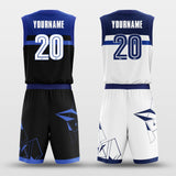 white blue basketball jersey set