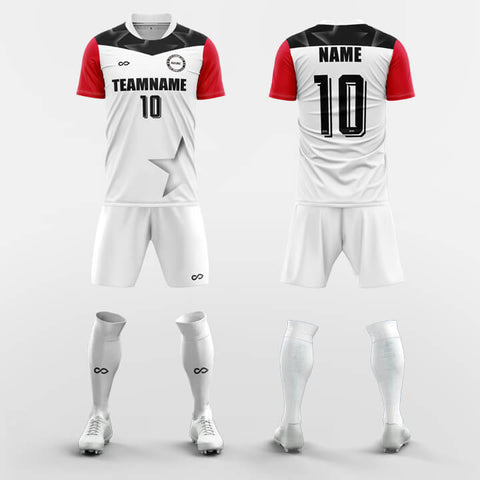 white custom soccer jerseys kit
