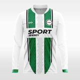 white customized men sublimated long sleeve soccer jersey