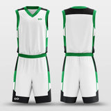 white green custom basketball jersey