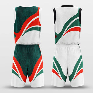 white green custom reversible basketball jersey