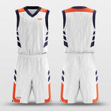 white orange custom basketball jersey