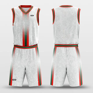       white red custom basketball jersey