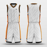 white sublimated basketball jersey set