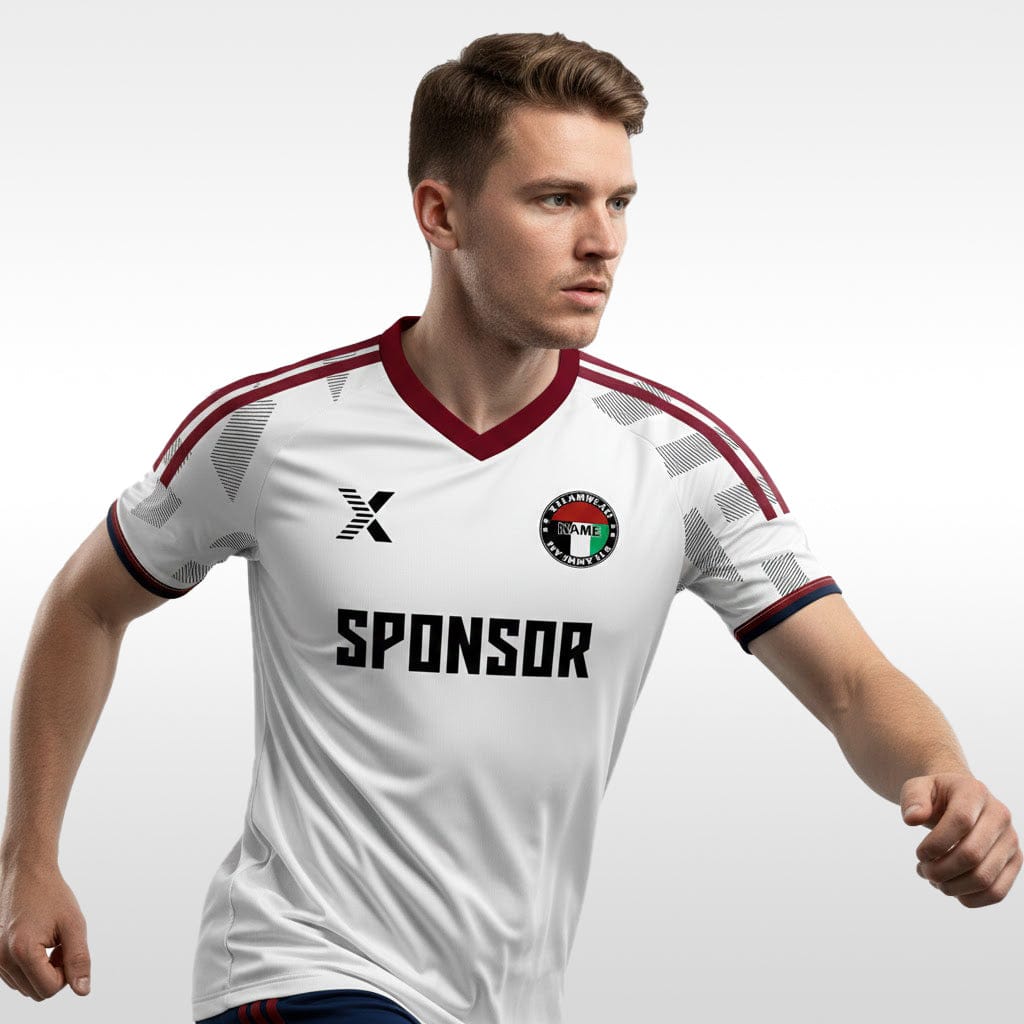 XTeamwear 2026 Global Elite Series - Custom Design Soccer Jersey for Men Sublimation（Rose red and white）