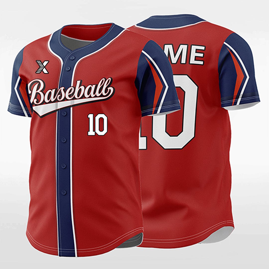 XTeamwear Apple - Customized Men's Sublimated Button Down Baseball Jersey