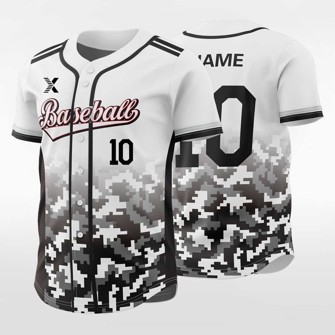 XTeamwear Black Square - Customized Men's Sublimated Button Down Baseball Jersey