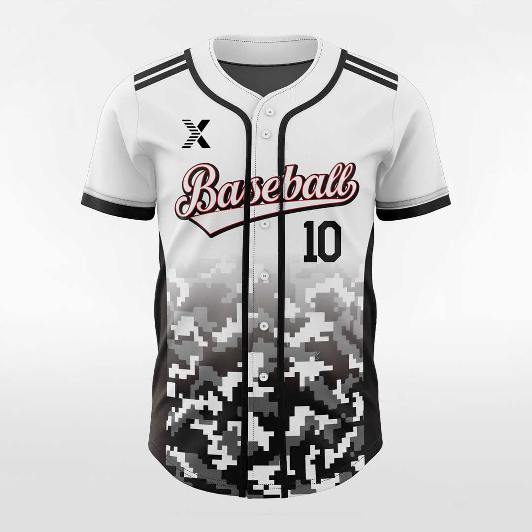 XTeamwear Black Square - Customized Men's Sublimated Button Down Baseball Jersey