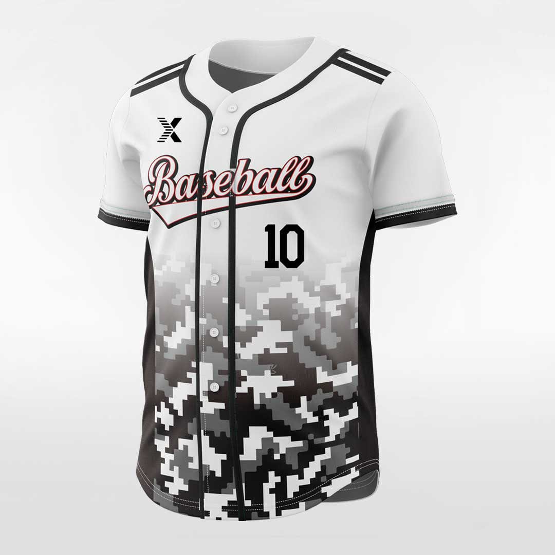 XTeamwear Black Square - Customized Men's Sublimated Button Down Baseball Jersey