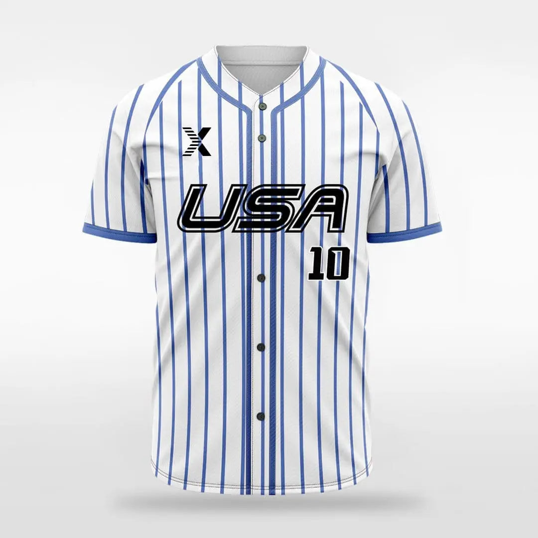 XTeamwear Blue / S Breeze - Customized Men's Sublimated Button Down Baseball Jersey