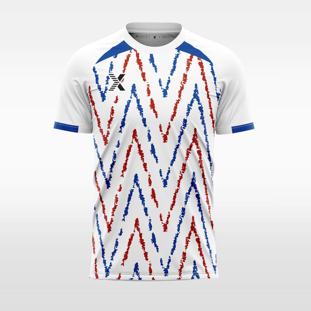 XTeamwear blue / S Wavy dashed line - Custom Design Soccer Jersey for Men Sublimation