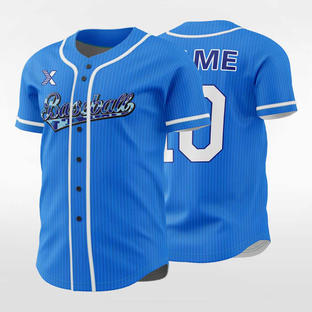 XTeamwear Blue Whale - Customized Men's Sublimated Button Down Baseball Jersey
