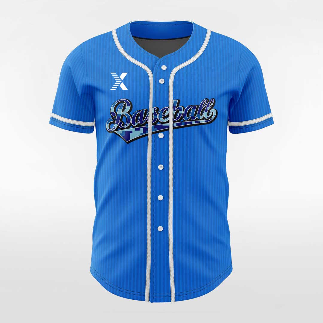 XTeamwear Blue Whale - Customized Men's Sublimated Button Down Baseball Jersey