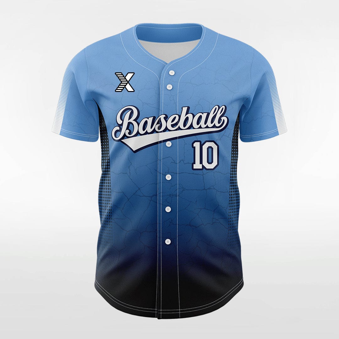 XTeamwear Cracking - Customized Men's Sublimated Button Down Baseball Jersey