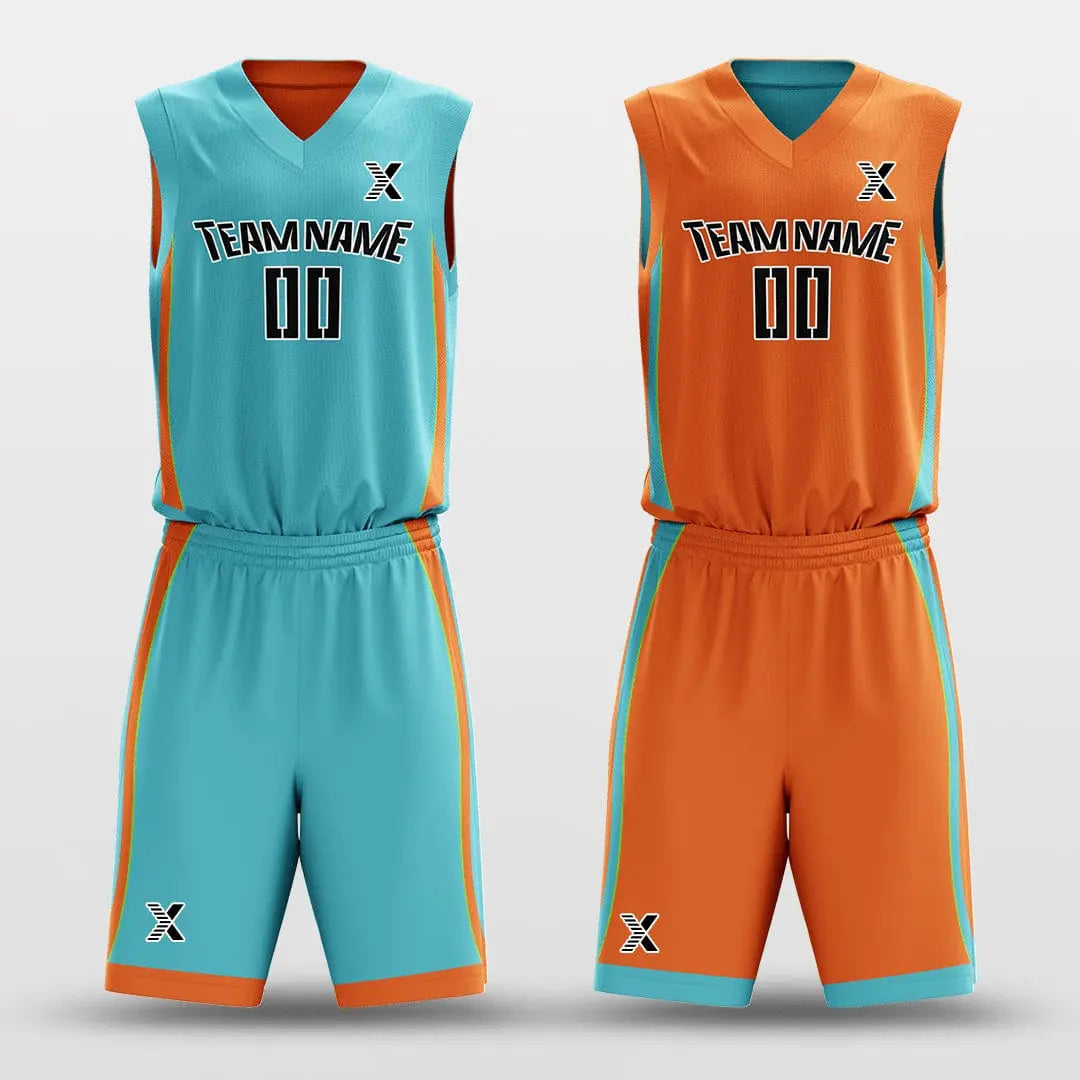 XTeamwear Cyan&Orange / S CLASSIC20 - Customized Reversible Sublimated Basketball Set