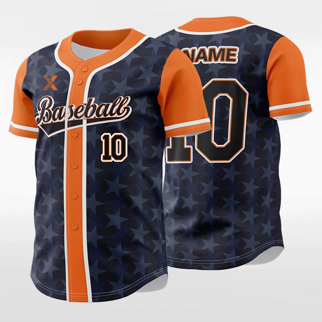 XTeamwear Dark Star - Customized Men's Sublimated Button Down Baseball Jersey