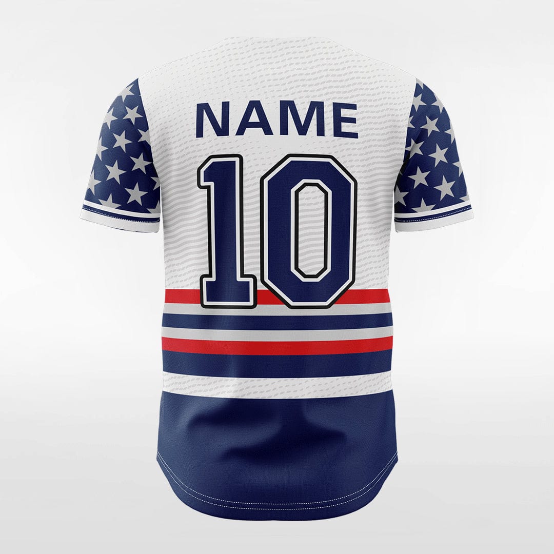 XTeamwear Freedom Star - Customized Men's Sublimated Button Down Baseball Jersey