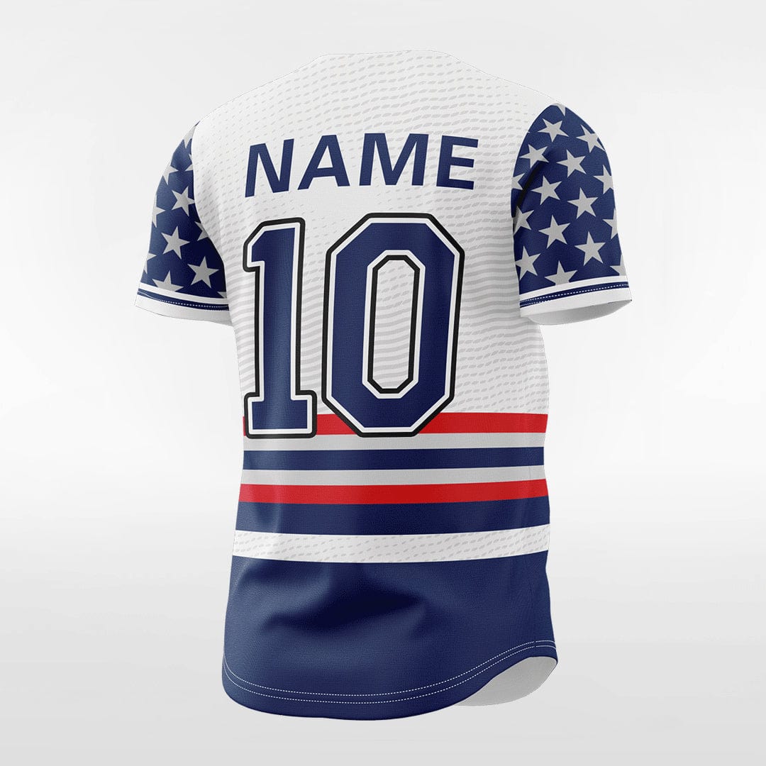 XTeamwear Freedom Star - Customized Men's Sublimated Button Down Baseball Jersey