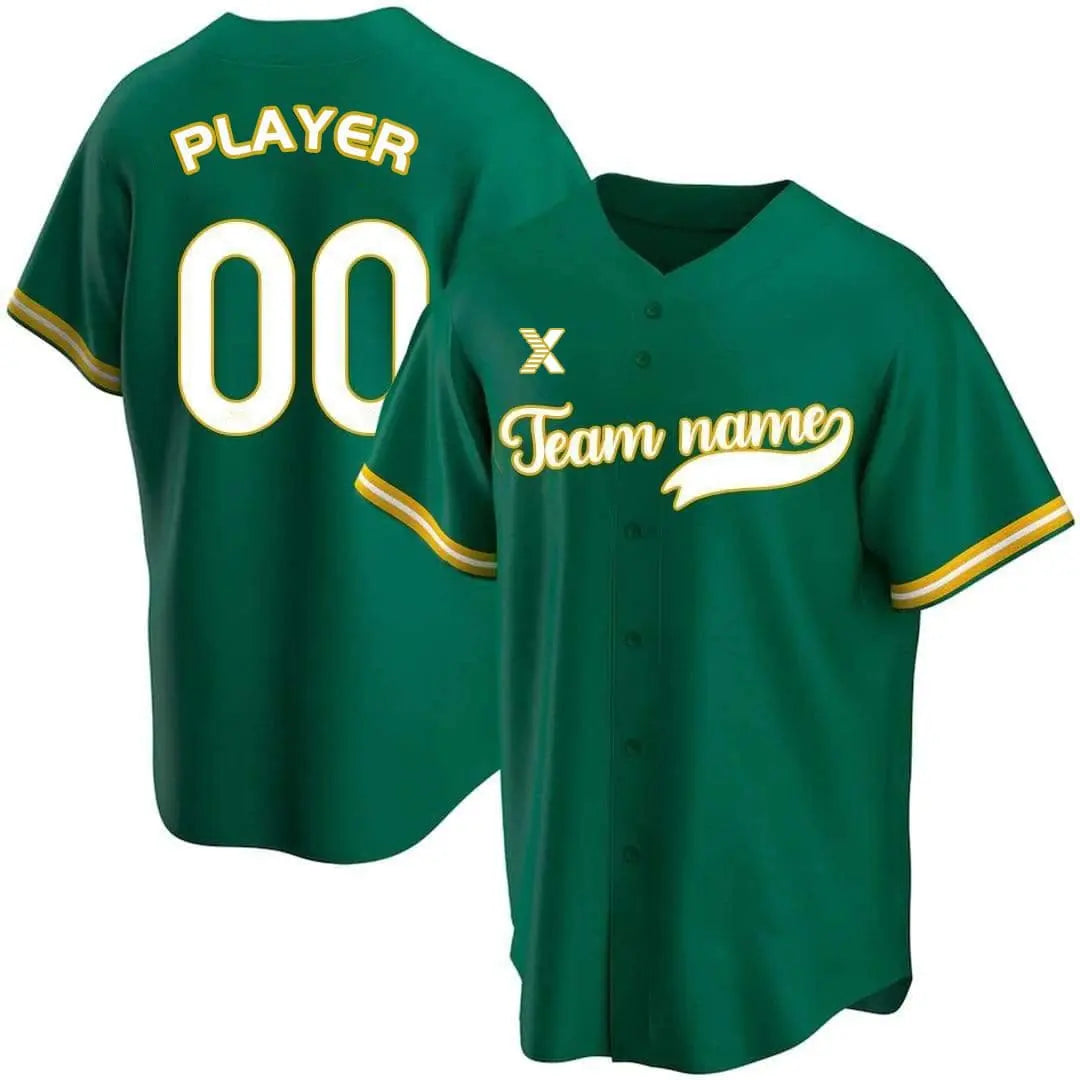 XTeamwear Green / S Classics - Customized Men's Sublimated Button Down Baseball Jersey
