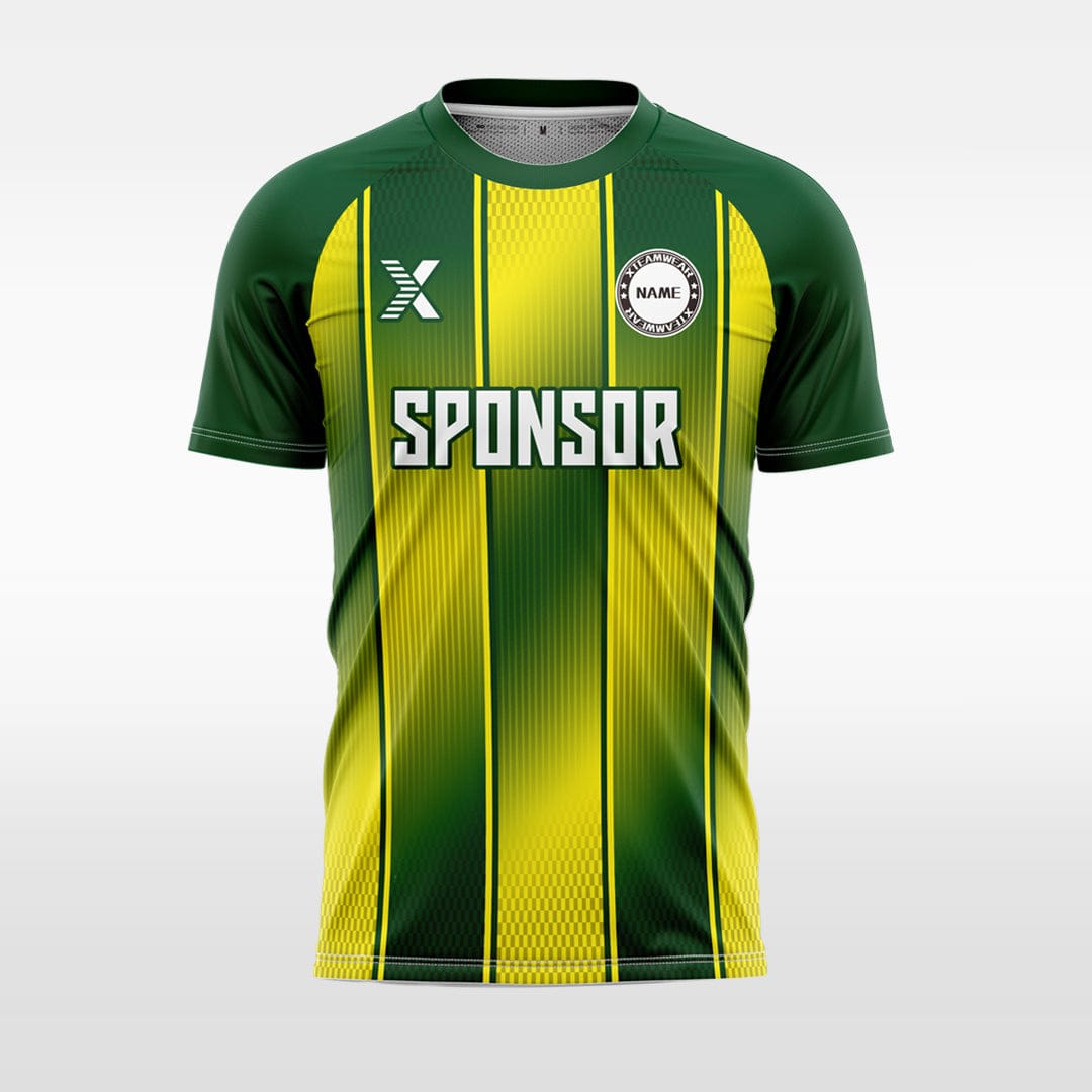 XTeamwear green / S Gradient three vertical lines - Custom Design Soccer Jersey for Men Sublimation