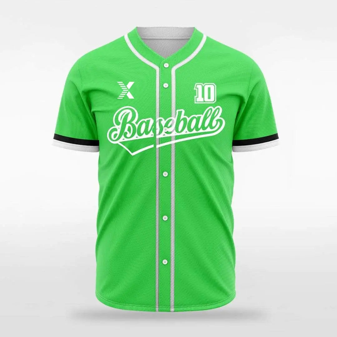 XTeamwear Green / S Hip Colors - Customized Men's Sublimated Button Down Baseball Jersey