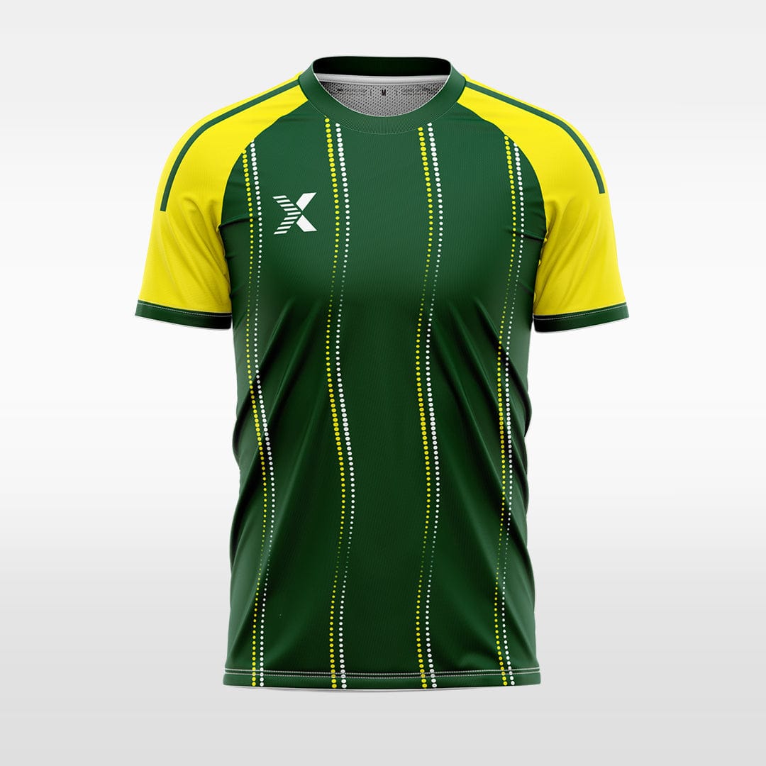 XTeamwear green / S wavy water droplet lines - Custom Design Soccer Jersey for Men Sublimation