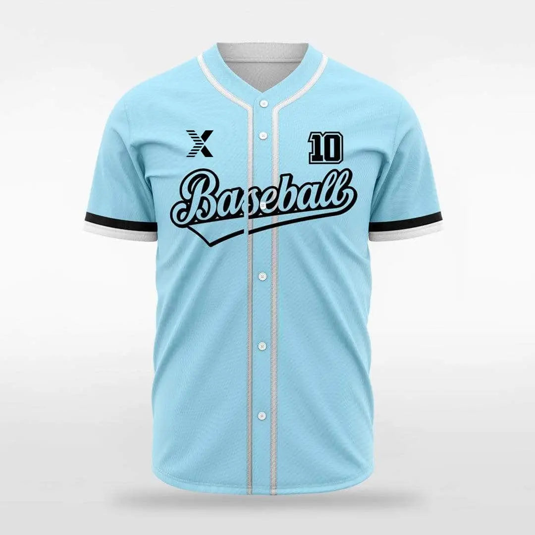 XTeamwear Ice Blue / S Hip Colors - Customized Men's Sublimated Button Down Baseball Jersey