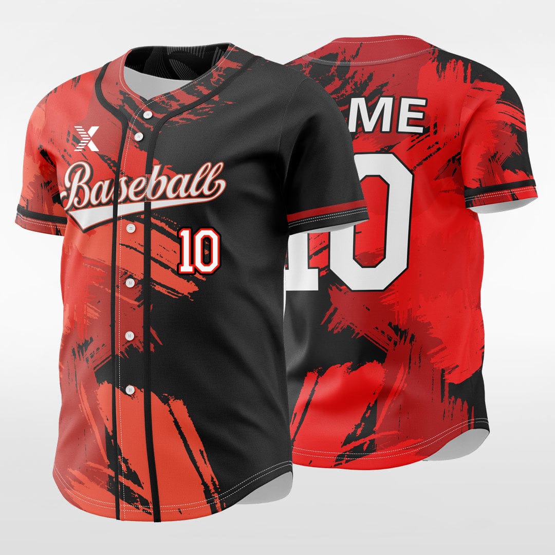 XTeamwear Ink 2 - Customized Men's Sublimated Button Down Baseball Jersey