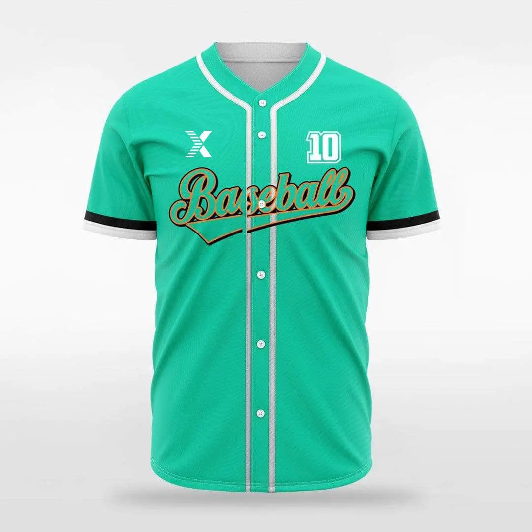 XTeamwear Mint / S Hip Colors - Customized Men's Sublimated Button Down Baseball Jersey