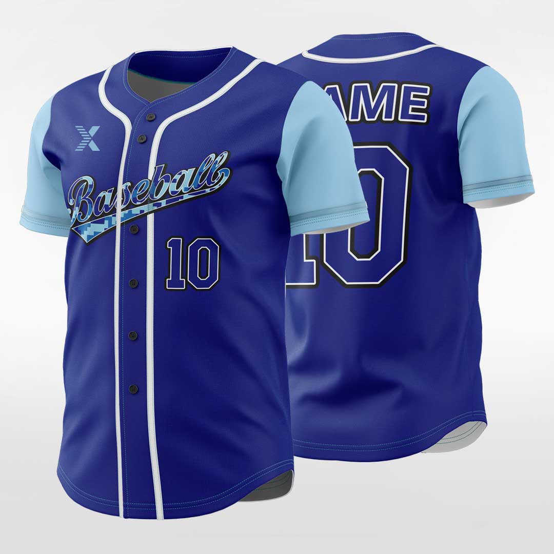 XTeamwear Mosaic - Customized Men's Sublimated Button Down Baseball Jersey