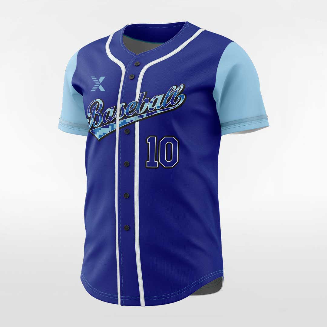 XTeamwear Mosaic - Customized Men's Sublimated Button Down Baseball Jersey