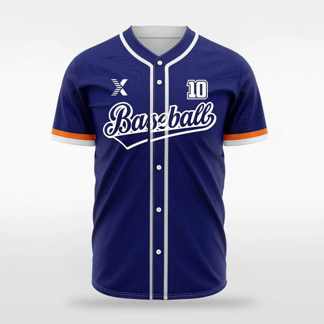 XTeamwear Navy / S Classic Colors - Customized Men's Sublimated Button Down Baseball Jersey