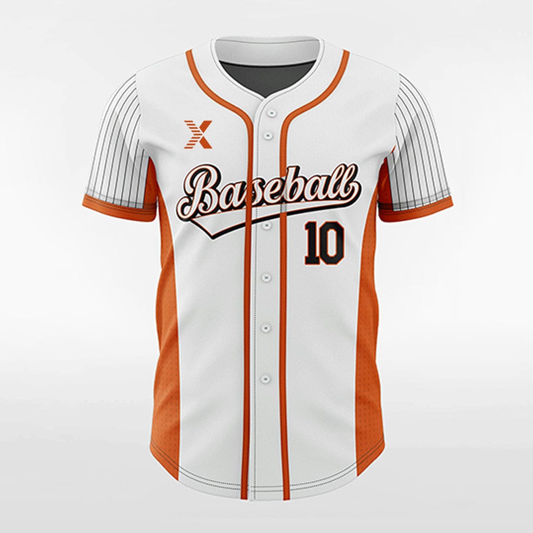 XTeamwear Orange Pie - Customized Men's Sublimated Button Down Baseball Jersey