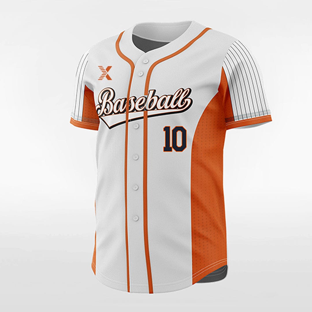 XTeamwear Orange Pie - Customized Men's Sublimated Button Down Baseball Jersey