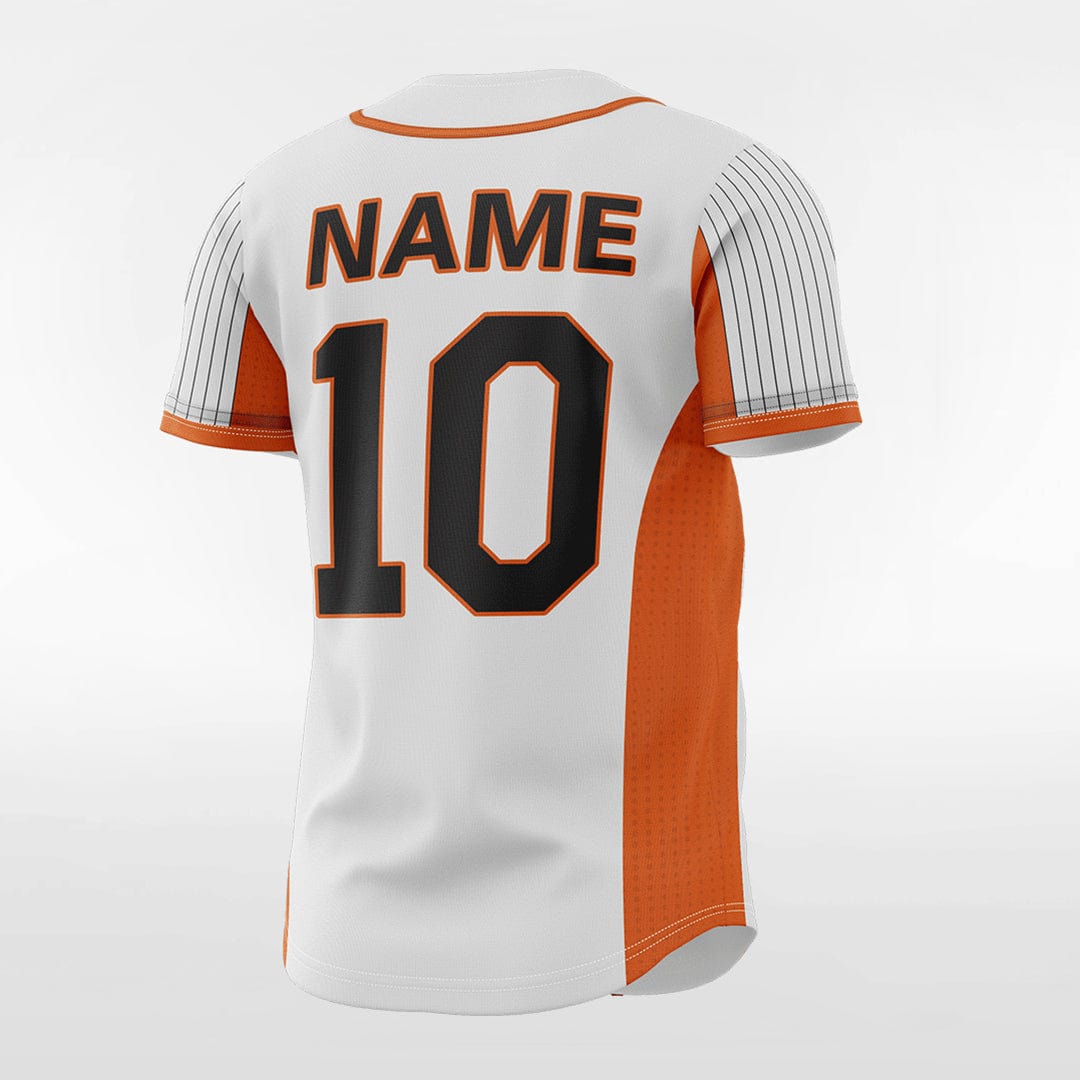XTeamwear Orange Pie - Customized Men's Sublimated Button Down Baseball Jersey